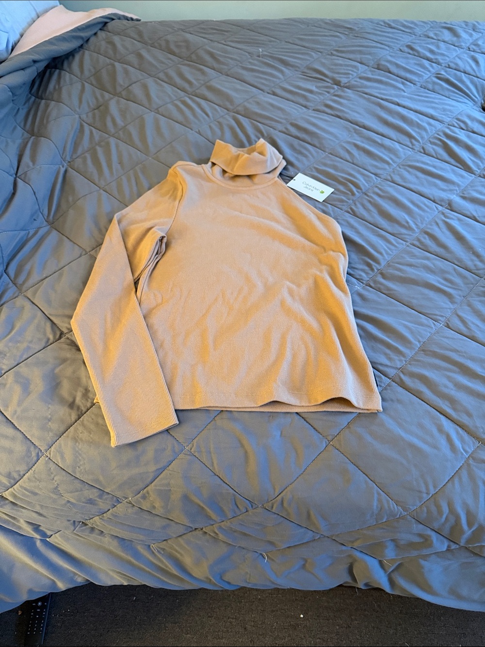 Calvin Klein Camel Ribbed Turtleneck Tank